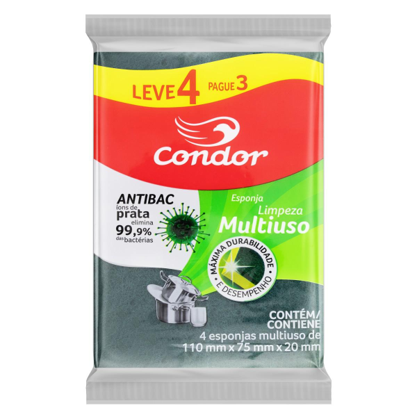 ESPONJA MULTIUSO CONDOR  PCT C/ 4 UN