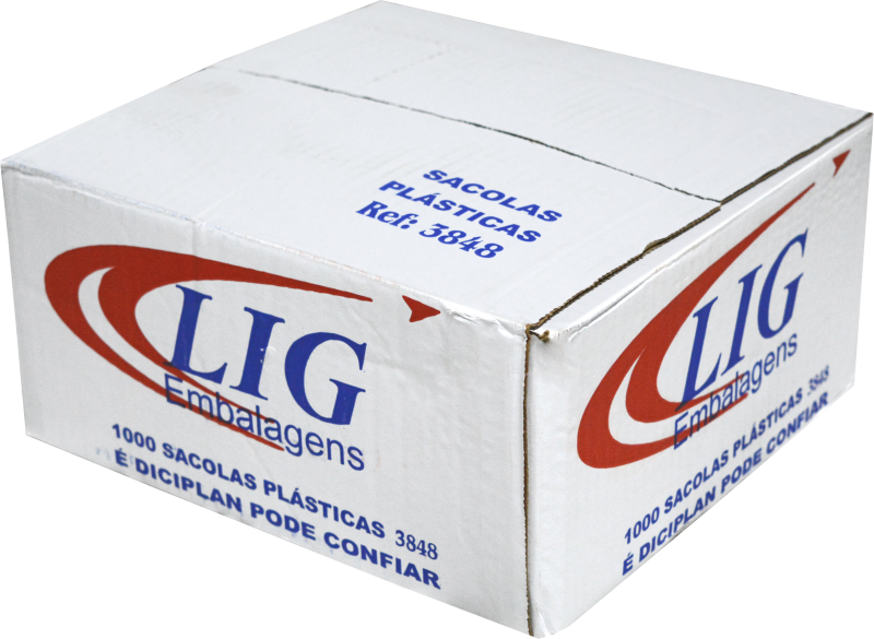 SACOLA PLAST LIG CX 1000UN 29 X 39 X 1,6 KG 